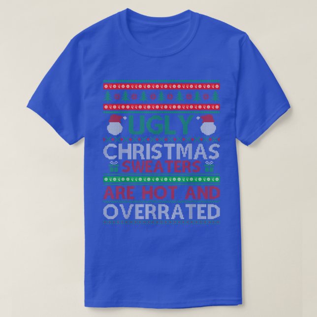 Camiseta Funny Christmasfor Ugly Sweater Party Men Ki (Frente do Design)