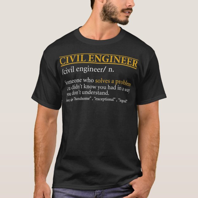Camiseta Funny CIVIL ENGINEER definition Birthday or Christ (Frente)