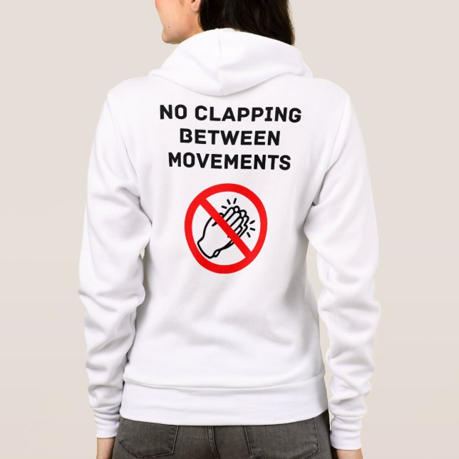 Camiseta Funny Classical Music Rule NO CLAPPING Black Text (Verso)