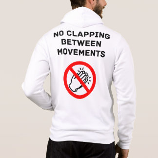 Camiseta Funny Classical Music Rule NO CLAPPING Black Text