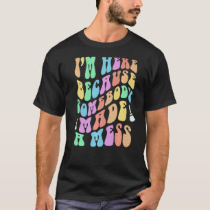 Camiseta Funny CLEANING Crew School Custodian Equipe de Lim