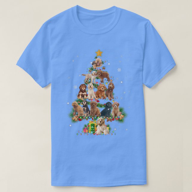 Camiseta Funny Cockapoo Dog Christmas Tree Dog Lover Xmas  (Frente do Design)
