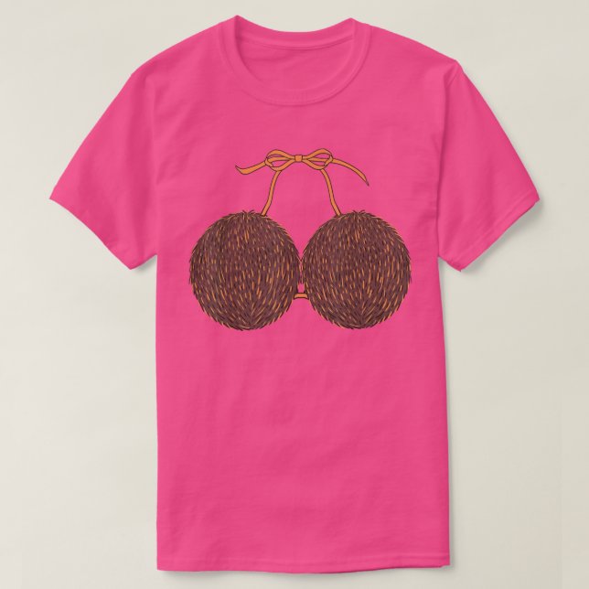 Camiseta Funny Coconut Summer Coconuts Bra Funny Halloween  (Frente do Design)