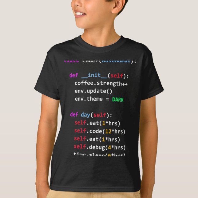 Camiseta Funny Coding Python Cl Eat Code Sleep  (Frente)
