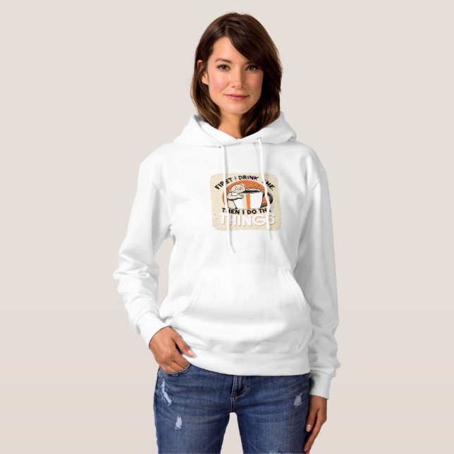 Camiseta Funny Coffee Design - Retro Hoodies (Frente Completa)