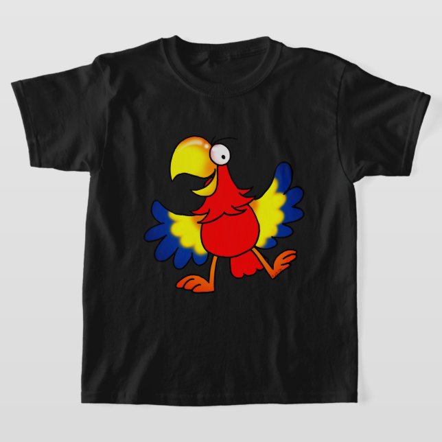 Camiseta Funny Colorful Cartoon Parrot Bird (Postura )