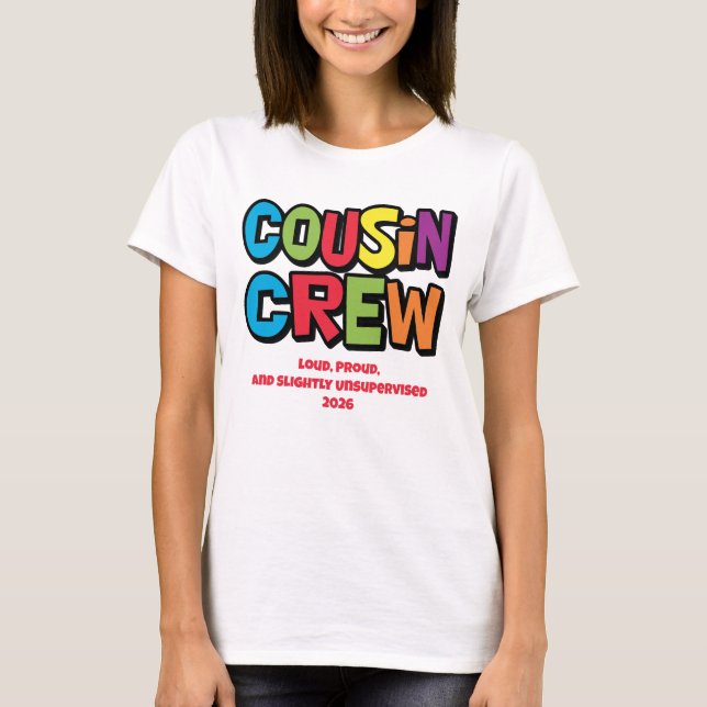 Camiseta Funny Colorful Cousin Crew Family Reunion (Frente)