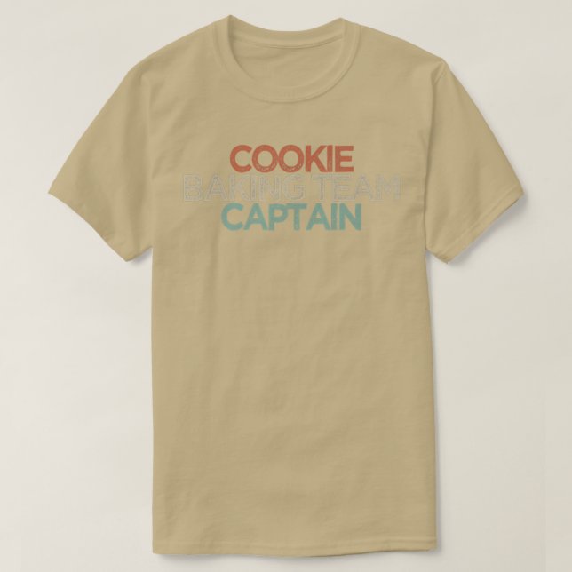 Camiseta Funny Cookie Baking Team Capitão (Frente do Design)