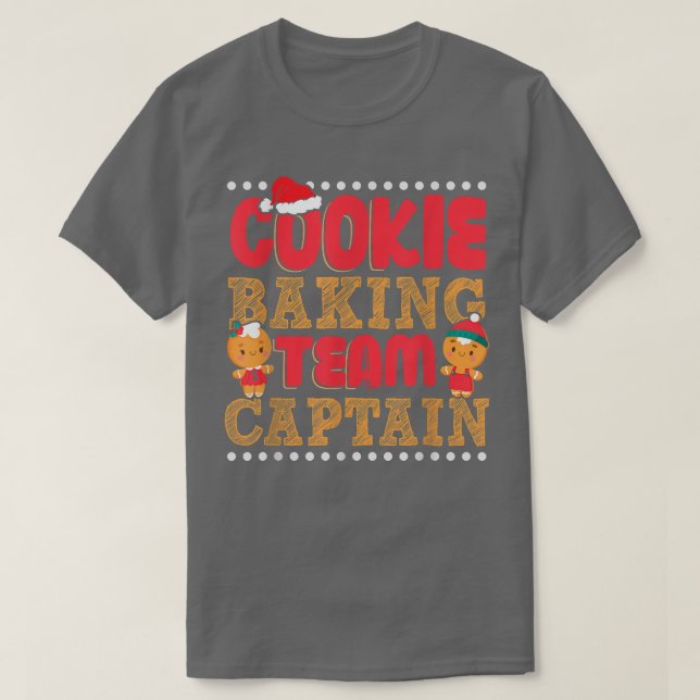 Camiseta Funny Cookie Equipe Baking Capitão Gingerpão Chris (Frente do Design)