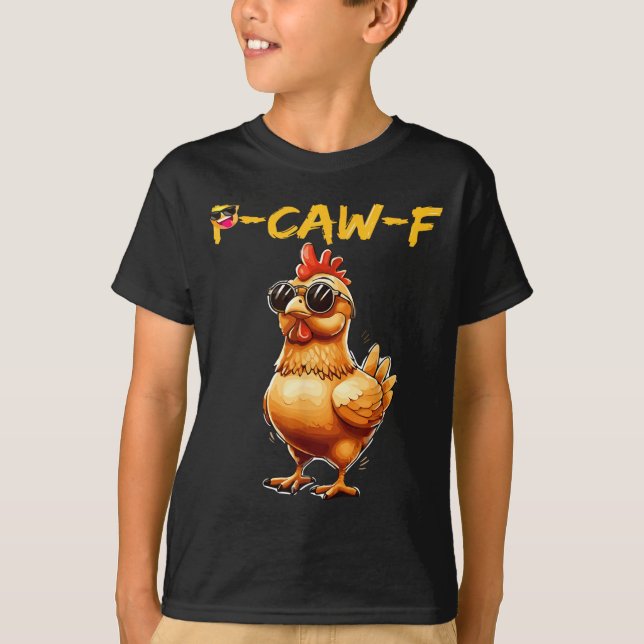 Camiseta Funny Cool Chicken Sungles Caw F Humor For Men Wom (Frente)