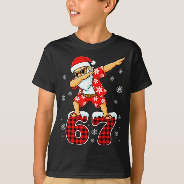 Camiseta Funny Cool Dabbing Santa Hawaii 67 Meme Christmas  (Frente)
