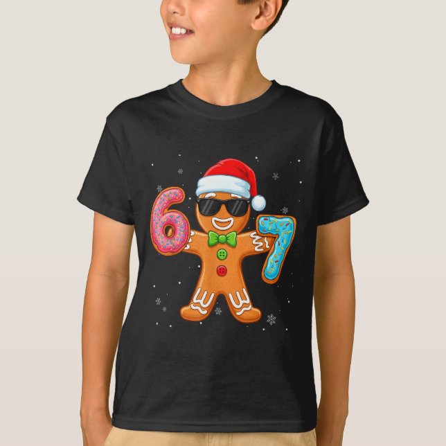 Camiseta Funny Cool Gingerbread Six Seven 67 Ice Cream Drip (Frente)