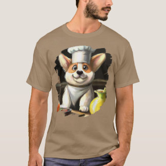 Camiseta Funny Corgi Chef Comida Cozinhar Cachorro Corgi