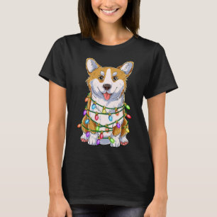 Camiseta Funny Corgi Christmas Tree Lights Xmas Dog