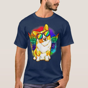 Camiseta Funny Corgi Dog LGBT Orgulho LGBT Arco-Íris LGBTQ