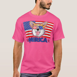 Camiseta Funny Corgi Dog Merica 4 de julho Independência Da