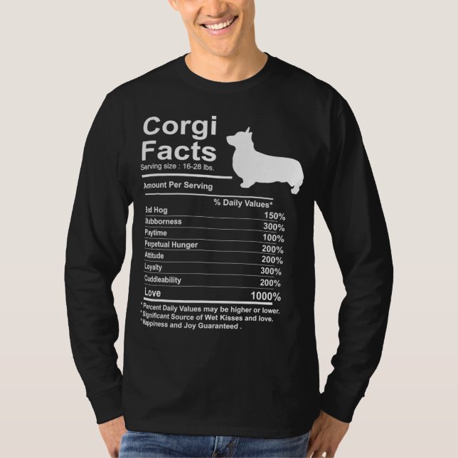 Camiseta Funny Corgi Fala Nutrição Presente Cardigan Pembro (Frente)