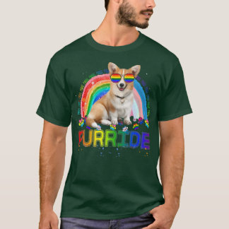 Camiseta Funny Corgi Gay Priderainbow Sunglass Lgbtq706