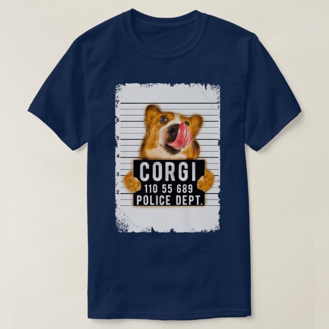 Camiseta Funny Corgi Mug Shot714 (Frente do Design)
