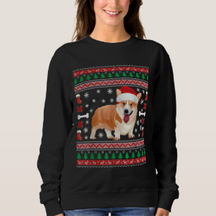 Camiseta Funny Corgi Santa Hat Ugly Christmas Sweater Corgi