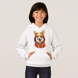 Camiseta Funny Corgi Vestindo Hoodie