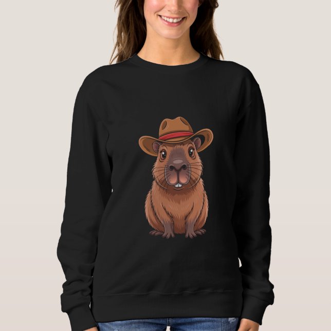 Camiseta Funny Cowboy Capybara Kids Retro Graphic (Frente)