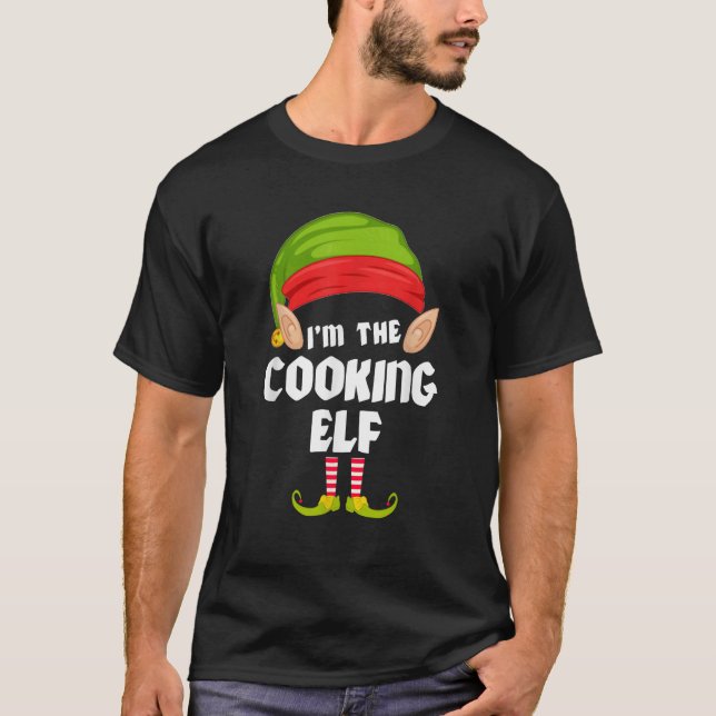 Camiseta Funny Cozinhar Elf Matching Family Group PJ Christ (Frente)