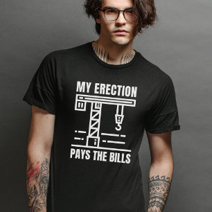 Camiseta Funny Crane Construção de local de trabalho Humo