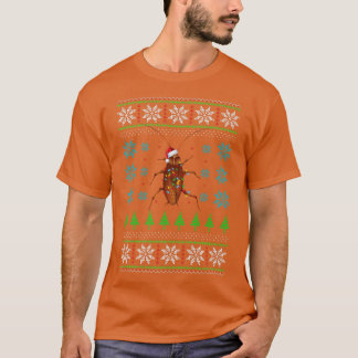 Camiseta Funny Cute Cockroach Christmas Light Pajama 