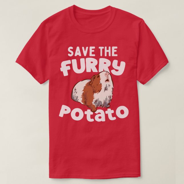 Camiseta Funny Cute Guinea Pig Save The Furry Potato Premiu (Frente do Design)