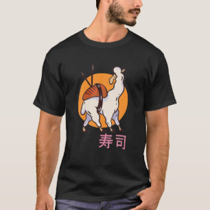 Camiseta Funny Cute Sushi Llama. Japanese Alpaca Sushi