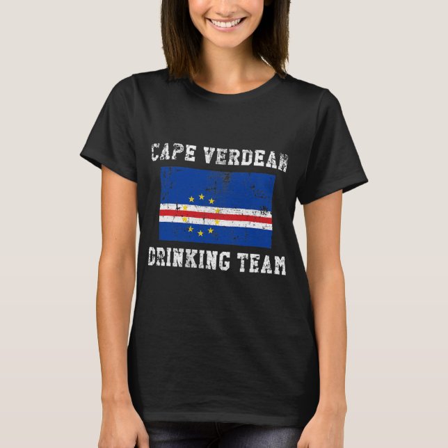 Camiseta Funny da Equipe de Bebendo de Cabo Verde (Frente)