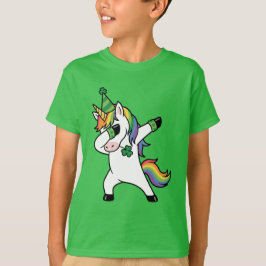 Camiseta Funny Dabbing Unicorn Rainbow St Patricks Day