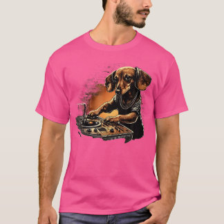 Camiseta Funny Dachshund Cute Dj Electronic Music Edm Party