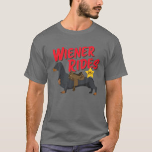 Camiseta Funny Dachshund Wiener Rides Dog Lover