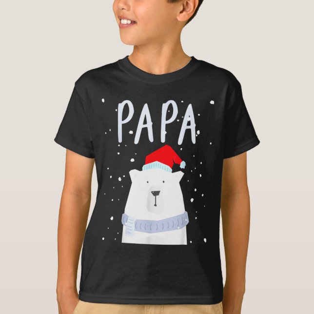 Camiseta Funny Dad Bear Christmas Saint Hat Couples Family  (Frente)