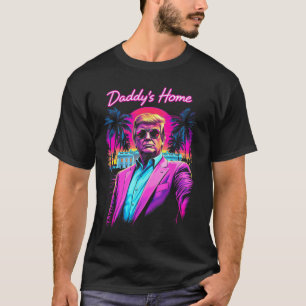 Camiseta Funny Daddys Casa Branca Trump Rosa 2024