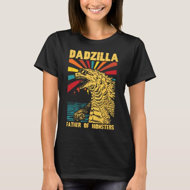 Camiseta Funny Dadzilla Pai Dos Monstros Vintage Fath (Frente)