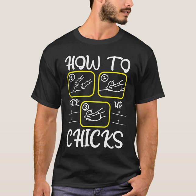 Camiseta Funny Dating Coach How To Pick Up Chicks Speed Dat (Frente)