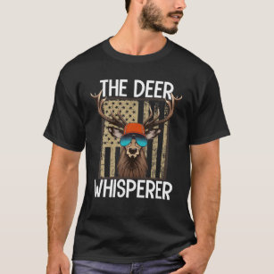 Camiseta Funny Deer Whisperer Incrível Hunter EUA Flag Buck