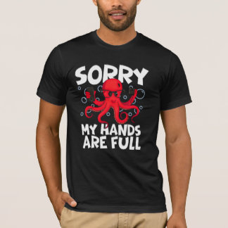 Camiseta Funny Design–Cool Octopus Holding Phones