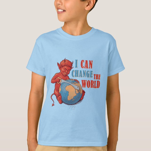 Camiseta Funny Devil Kid “I Can Change the World” (Frente)