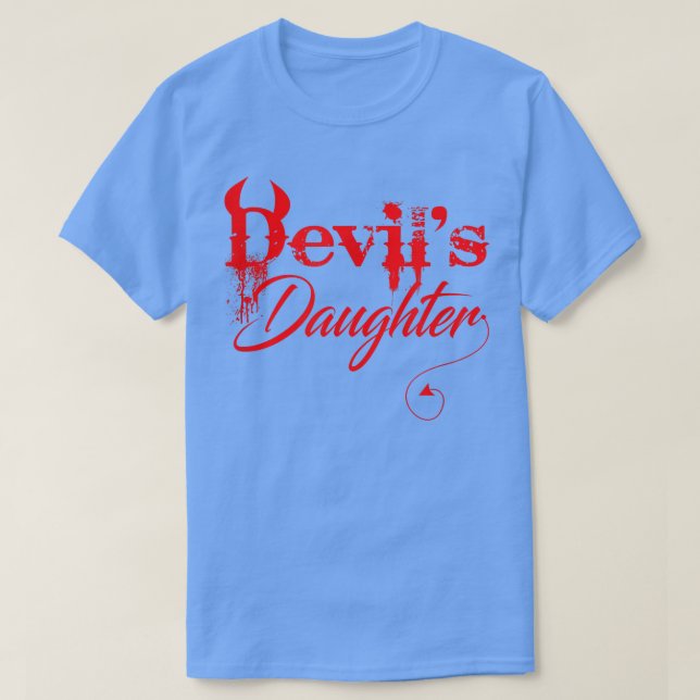 Camiseta Funny Devil's DaughterHalloween Costume Horror 128 (Frente do Design)