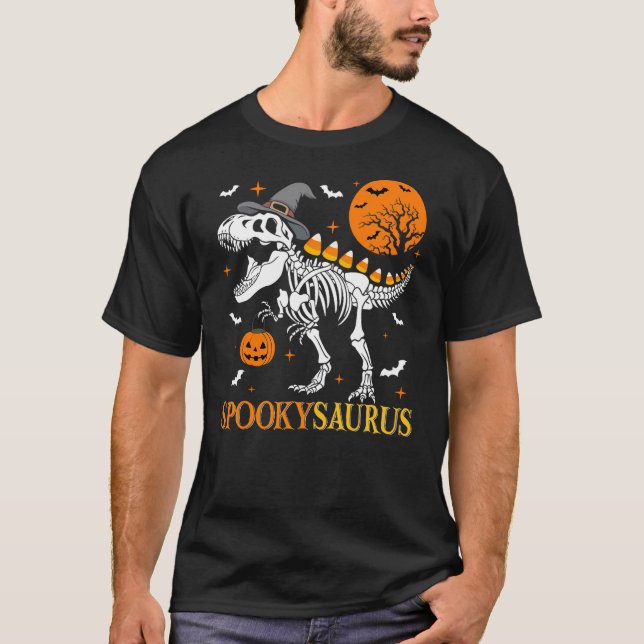 Camiseta Funny Dinosaur Spookysaurus Candy Corn Halloween T (Frente)
