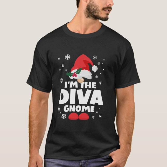 Camiseta Funny Diva Gnome Family Matching Group Happy Chris (Frente)