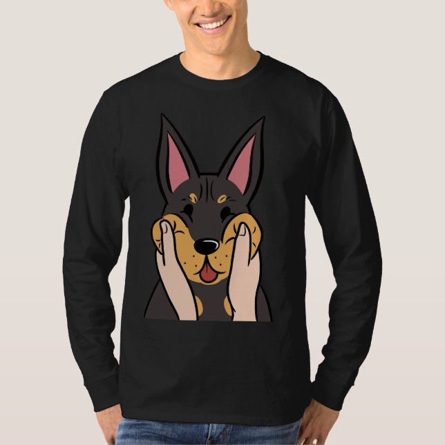 Camiseta Funny Doberman Chubby Cheeks (Frente)