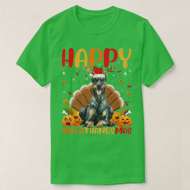 Camiseta Funny Doberman Dog Lover Happy Doberman HelloThank (Frente do Design)