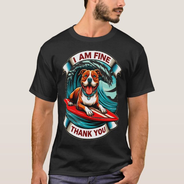 Camiseta Funny Dod Surfing In The Great Wave Ocean (Frente)
