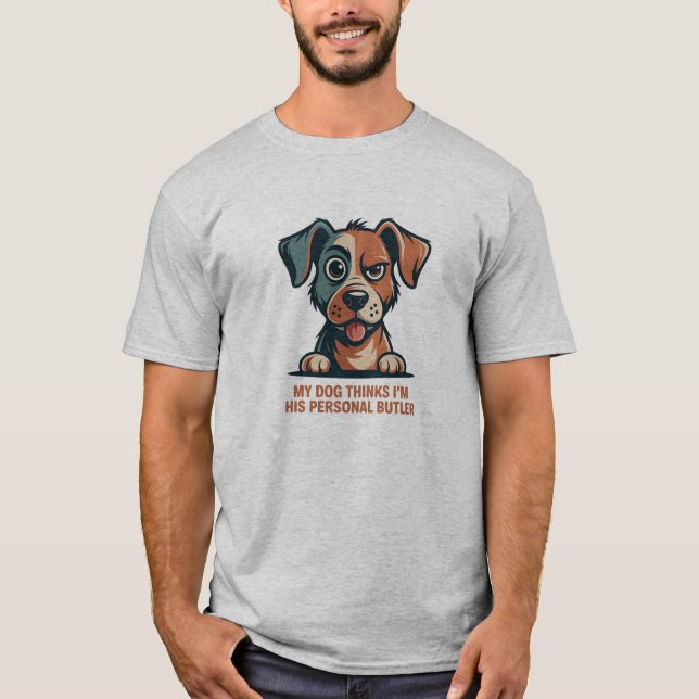 Camiseta Funny Dog Butler Quote Illustration (Frente)