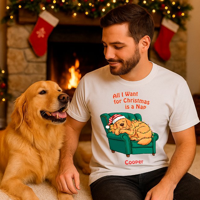 Camiseta Funny Dog Cute Labrador Christmas Personalized  (Criador carregado)